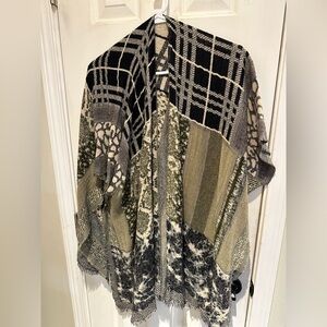Black and tan Patterned Shawl